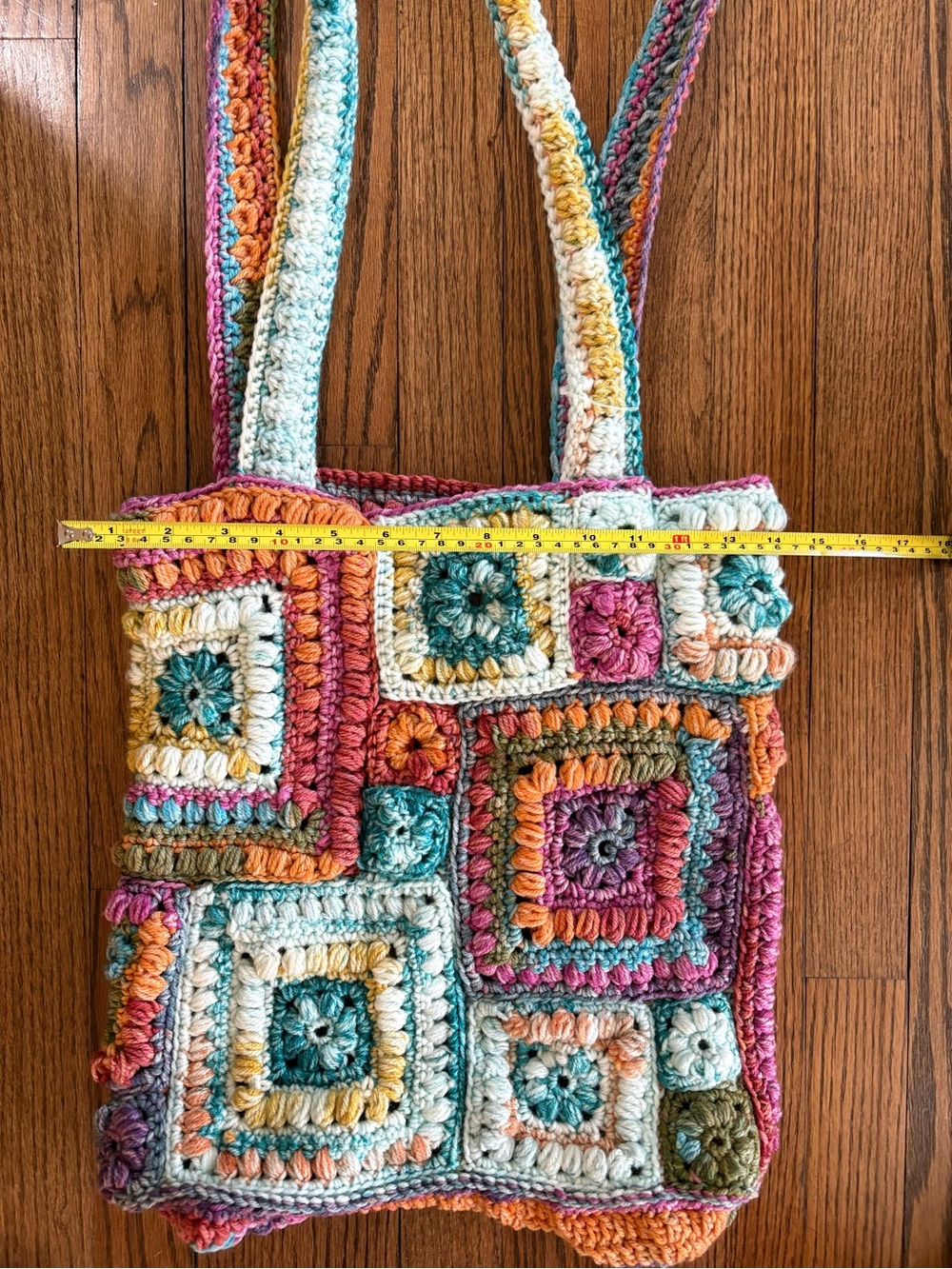 HANDMADE - Multicolor Crochet Square Patchwork Bag - Picture 6 of 8